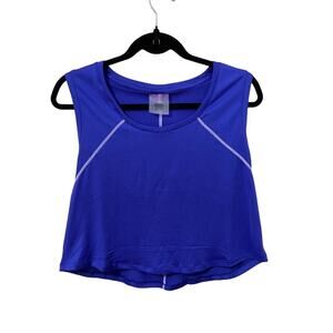 Terez New York Tank Top Women's blue workout racerback crop top Size M